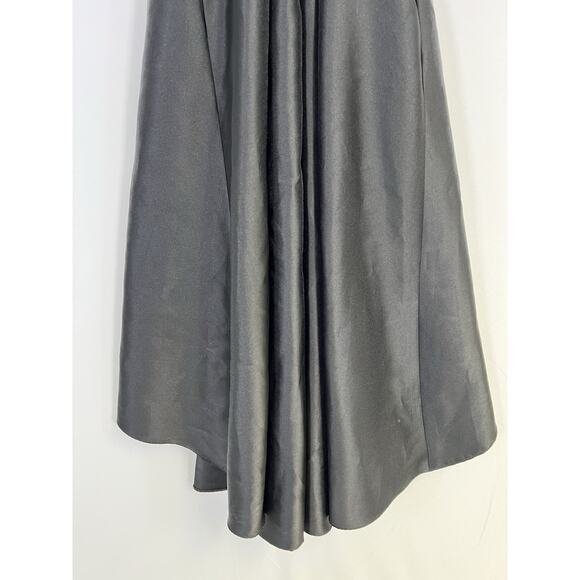 Alfred Sung Black Sleeveless Satin Twill Jewel Neck Dress Gown Womens 4 - Picture 7 of 11